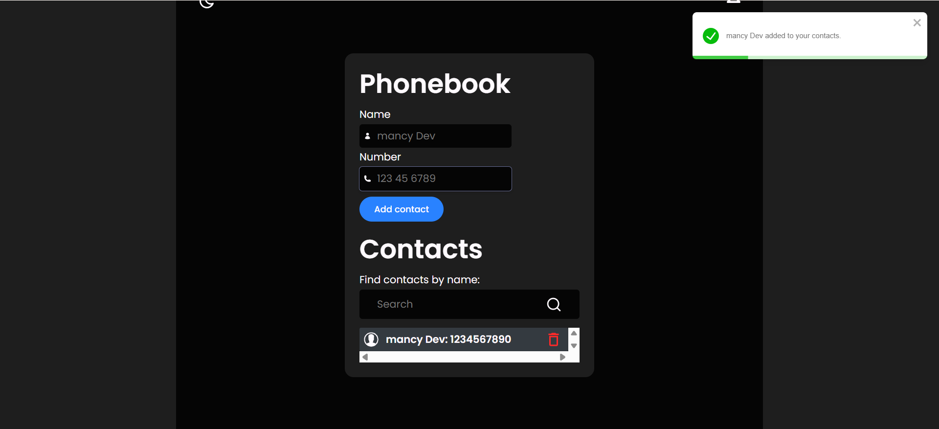 Phonebook Contact App